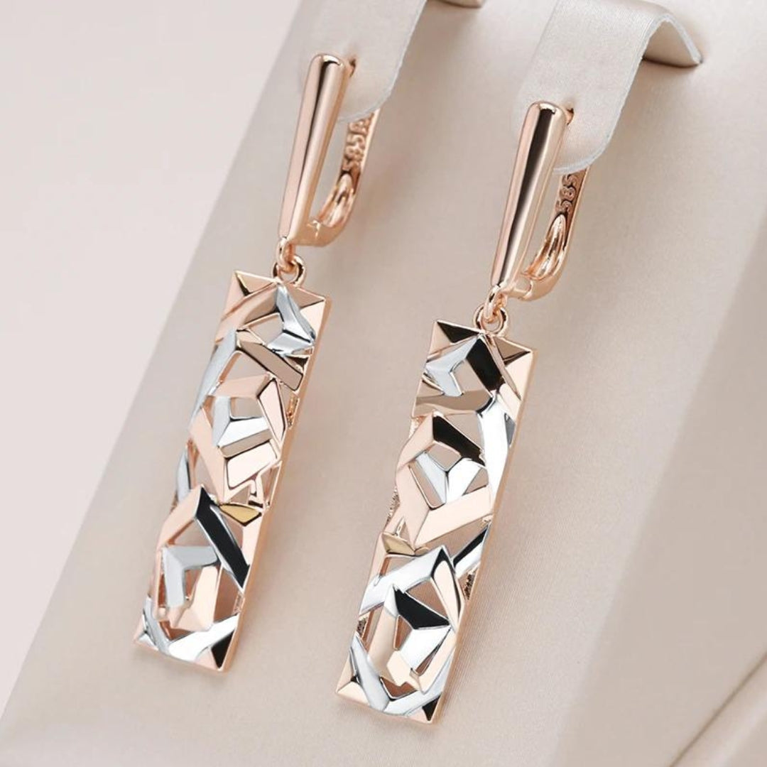 Elegant Rectangular Earrings | Stylish Metallic Accessory