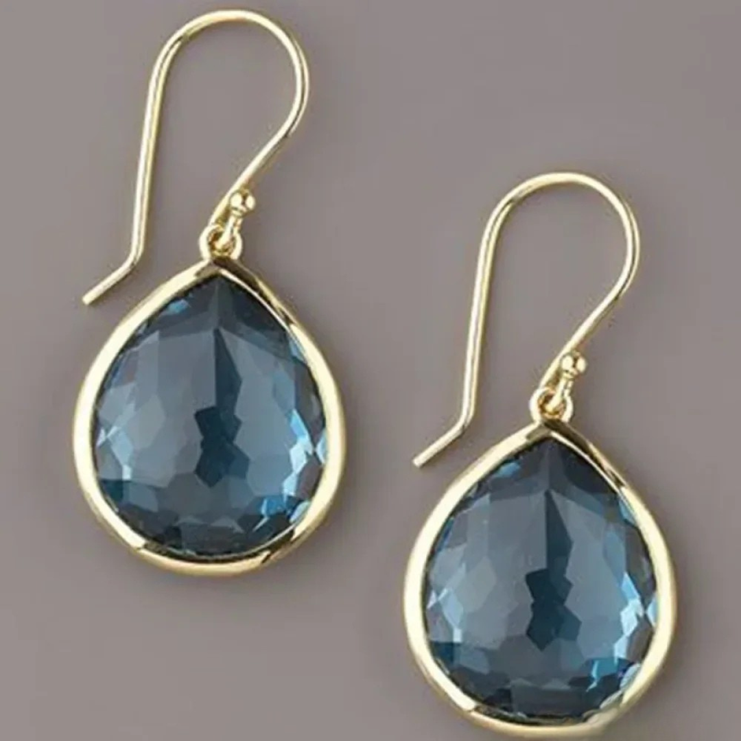 Vintage Blue Crystal Drop Earrings | Elegant, Timeless, Chic