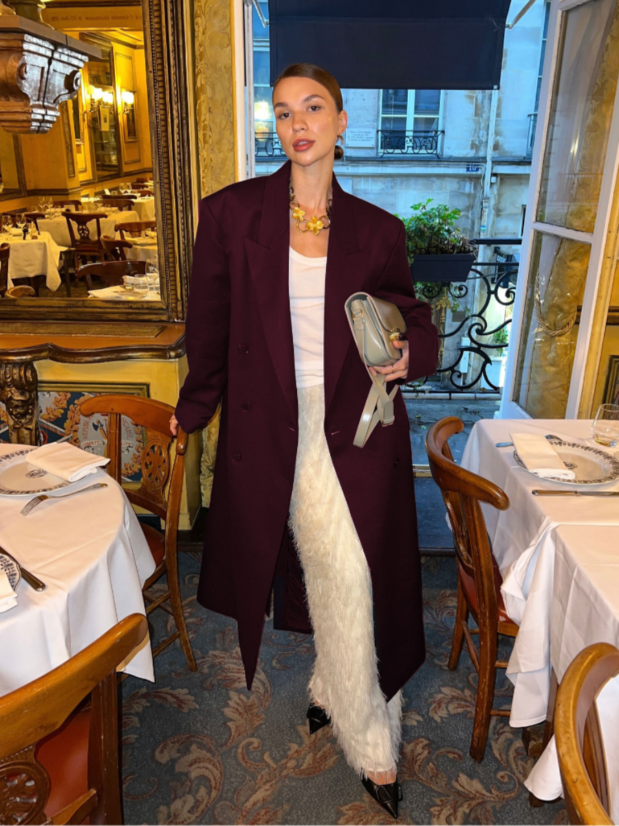 Burgundy Oversized Coat | Cozy and Stylish
