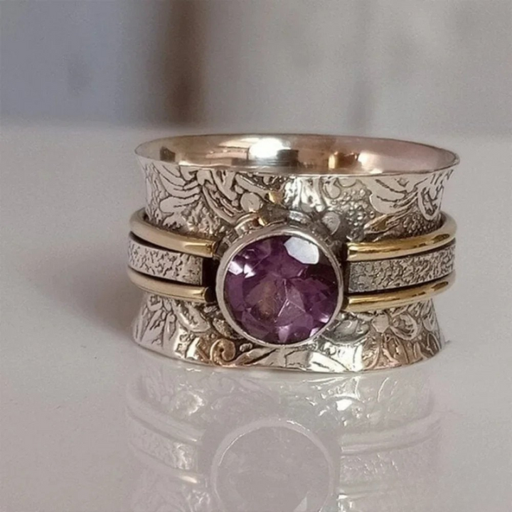 Bohemian Crystal Meditation Ring | Elegant Mindfulness Accessory