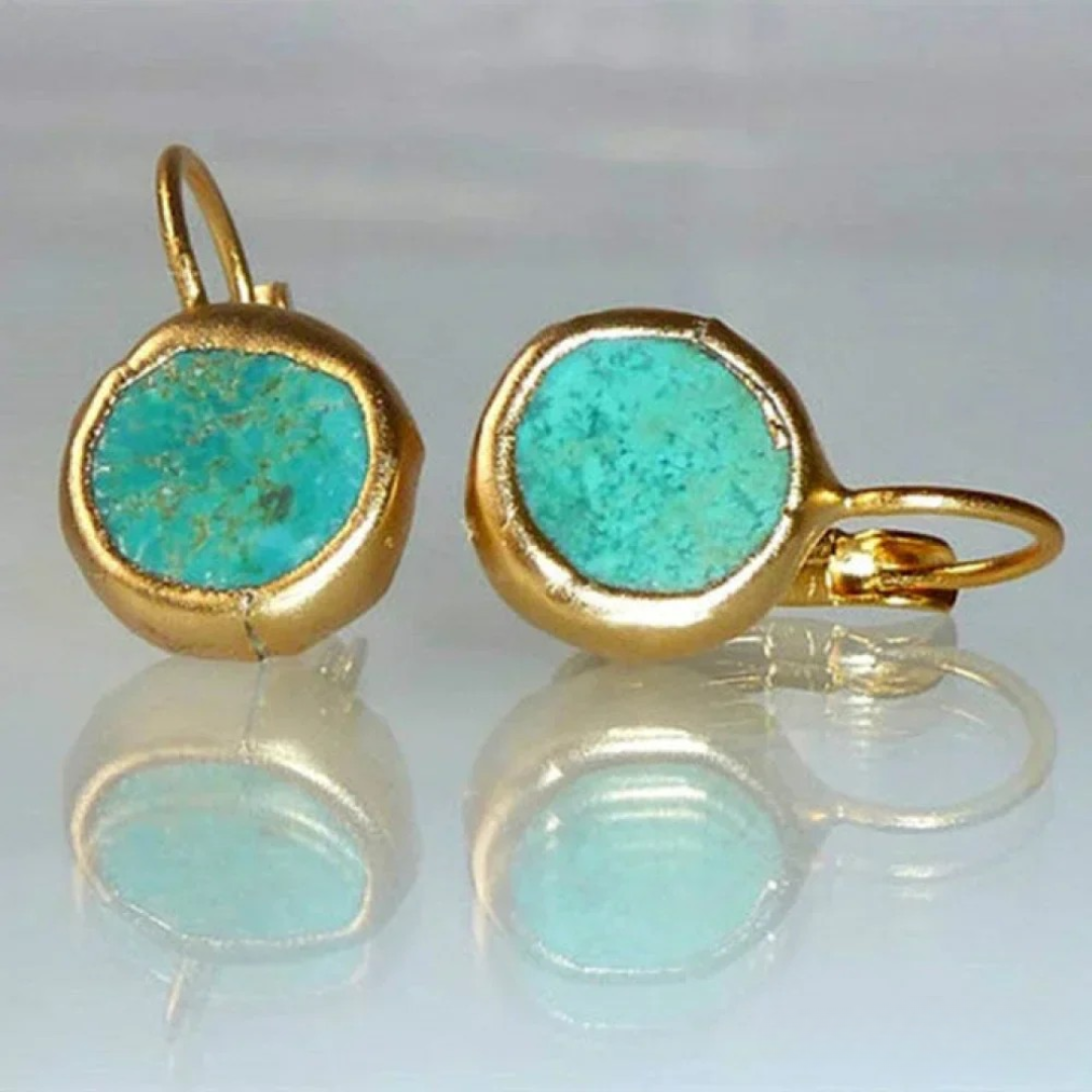 Vintage Turquoise Earrings | Elegant Gold Accessory