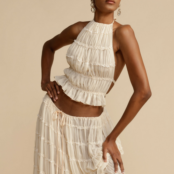 Chic WENDY™ Halter Top and Skirt Ensemble