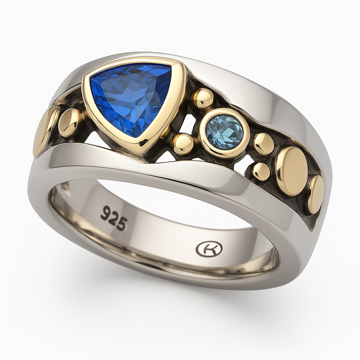 Vintage Blue Crystal Ring | Elegant Timeless Jewelry
