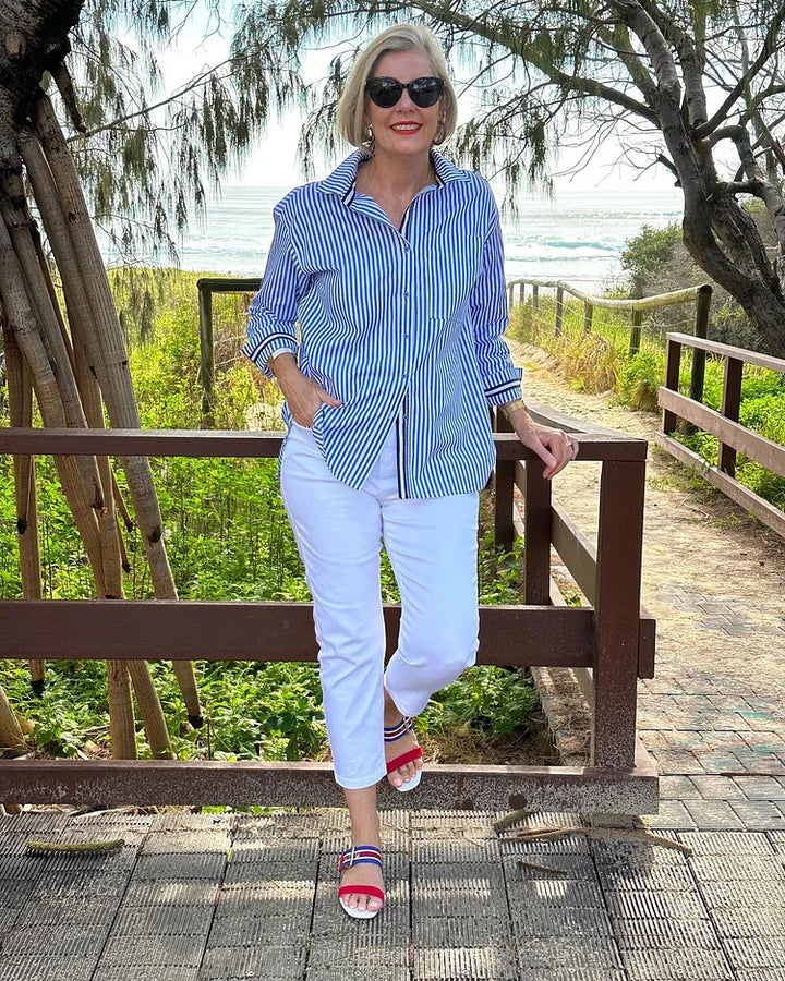 Ellen - Stylish Striped Blouse