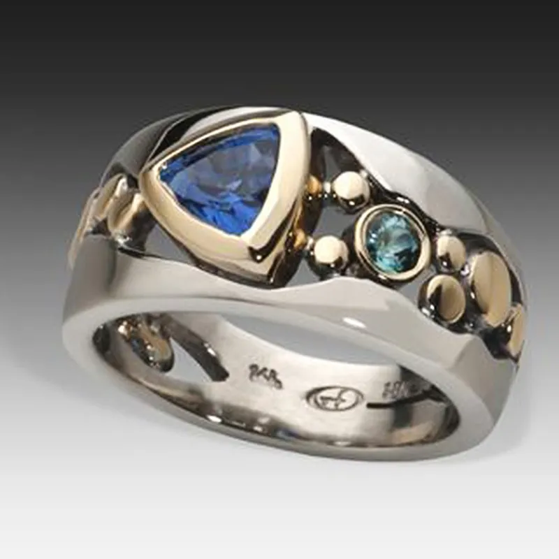 Sienna Vintage Blue Crystal Ring | Elegant, Timeless, Sparkling