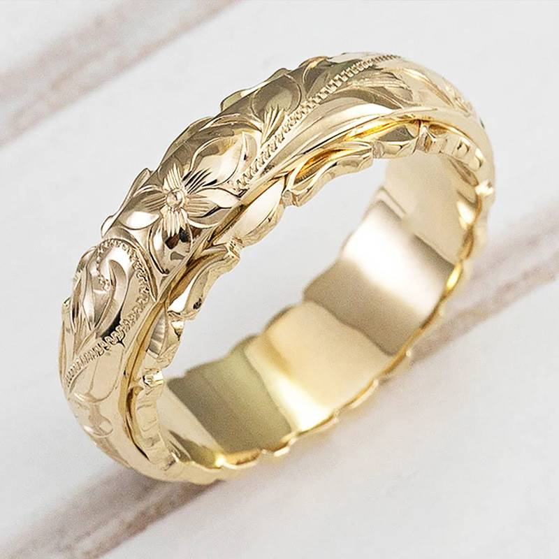 Gold Vintage Flower Ring | Elegant Floral Design